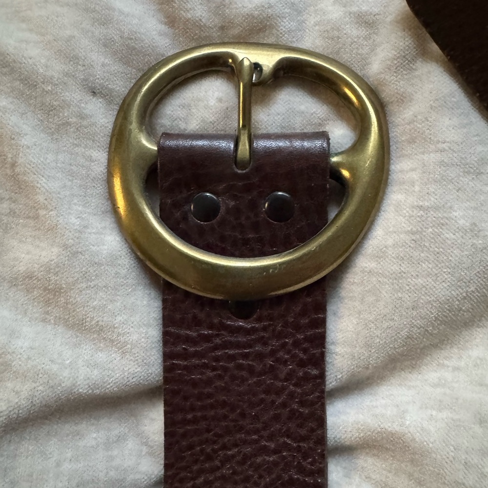 B-Low the Belt Brown Leather Belt with Gold Buckle
